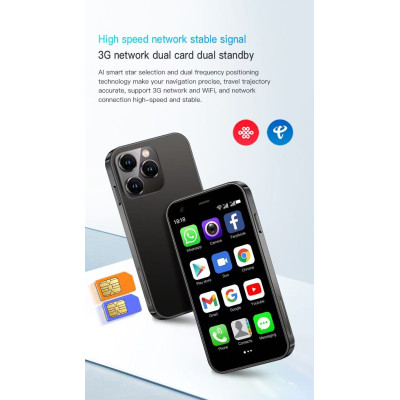 XS15 Mini Android Smartphone – 3" Display, Dual SIM, 2GB+16GB, WiFi, GPS, Google Play, 1000mAh