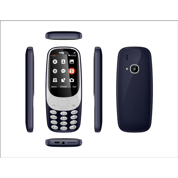 3310 Classic Feature Phone – 2.4" Display, Dual SIM, 1GB+512MB, 8MP Camera, FM, Bluetooth, Torch