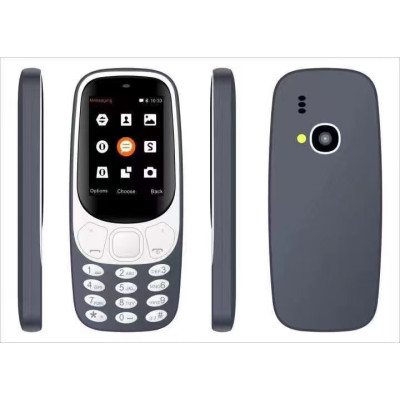 3310 Classic Feature Phone – 2.4" Display, Dual SIM, 1GB+512MB, 8MP Camera, FM, Bluetooth, Torch
