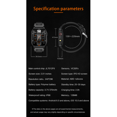 Smartwatch – 2.01" TFT Display, Bluetooth Calling, Fitness & Health Tracker with IP68 Waterproof Smartwatch – 2.01" TFT Display, Bluetooth Calling, Fitness & Health Tracker with IP68 Waterproof