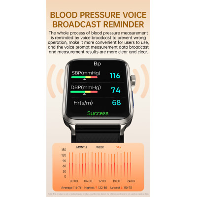 Smart Health Watch – 1.65" IPS Display, Airbag Blood Pressure Monitor, Heart & Oxygen Tracker Smart Health Watch – 1.65" IPS Display, Airbag Blood Pressure Monitor, Heart & Oxygen Tracker