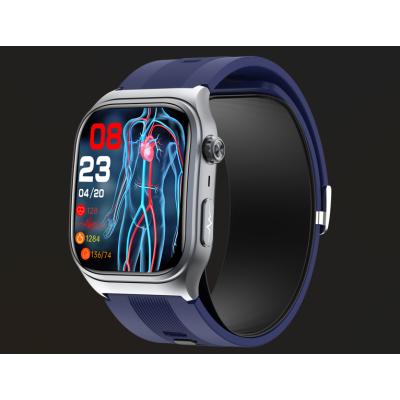 Smart Health Watch – 2.06" AMOLED Display, True Blood Pressure Air Pump, ECG, Glucose & Multi-Health Monitoring