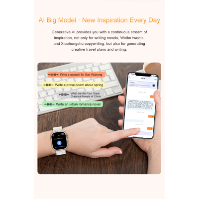 Smart AI Watch – 2.02" Full Screen | GPT Assistant | NFC | Wireless Charging | Dual Health Sensors