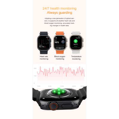Smart AI Watch – 2.02" Full Screen | GPT Assistant | NFC | Wireless Charging | Dual Health Sensors