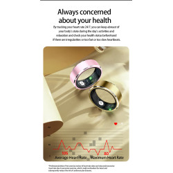 Smart Finger Ring Health Tracker Heart Rate Blood Oxygen Monitoring IP68 Waterproof Sports Smart Rings for Men Women
