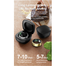 Smart Finger Ring Health Tracker Heart Rate Blood Oxygen Monitoring IP68 Waterproof Sports Smart Rings for Men Women