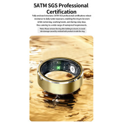 Smart Finger Ring Health Tracker Heart Rate Blood Oxygen Monitoring IP68 Waterproof Sports Smart Rings for Men Women