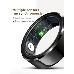 Fashion Steel Women Finger Rings with Gift Charging Case Box Men Sport Fitness R6 Smart Ring