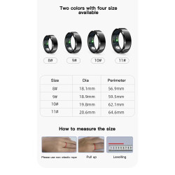Fashion Steel Women Finger Rings with Gift Charging Case Box Men Sport Fitness R6 Smart Ring