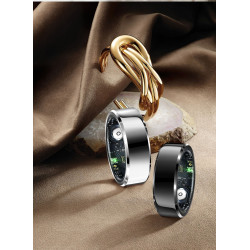 Fashion Steel Women Finger Rings with Gift Charging Case Box Men Sport Fitness R6 Smart Ring