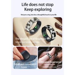 Smart Ring Health Waterproof Finger Ring Monitor Heart Rate Fitness Tracker