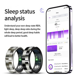 Smart Ring Health Waterproof Finger Ring Monitor Heart Rate Fitness Tracker