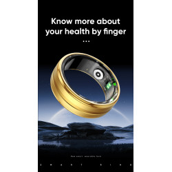 Health Smart Ring for Men Bluetooth IP68 Waterproof Fitness Tracker, Sleep & Step Monitoring, Stylish Sport Rings for Men