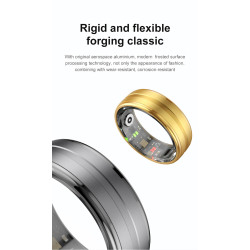 Health Smart Ring for Men Bluetooth IP68 Waterproof Fitness Tracker, Sleep & Step Monitoring, Stylish Sport Rings for Men