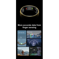 Health Smart Ring for Men Bluetooth IP68 Waterproof Fitness Tracker, Sleep & Step Monitoring, Stylish Sport Rings for Men