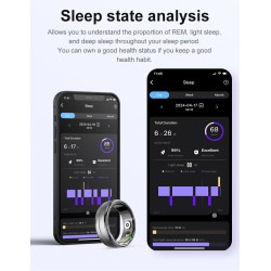 Health Smart Ring for Men Bluetooth IP68 Waterproof Fitness Tracker, Sleep & Step Monitoring, Stylish Sport Rings for Men