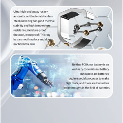 Smart Ring, Smart Ring Health Tracker Sleep Monitoring Step Counter, IP68 Waterproof Intelligent Wearable Device
