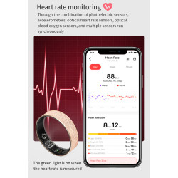 Smart Ring, Smart Ring Health Tracker Sleep Monitoring Step Counter, IP68 Waterproof Intelligent Wearable Device