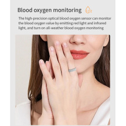 Smart Ring, Smart Ring Health Tracker Sleep Monitoring Step Counter, IP68 Waterproof Intelligent Wearable Device